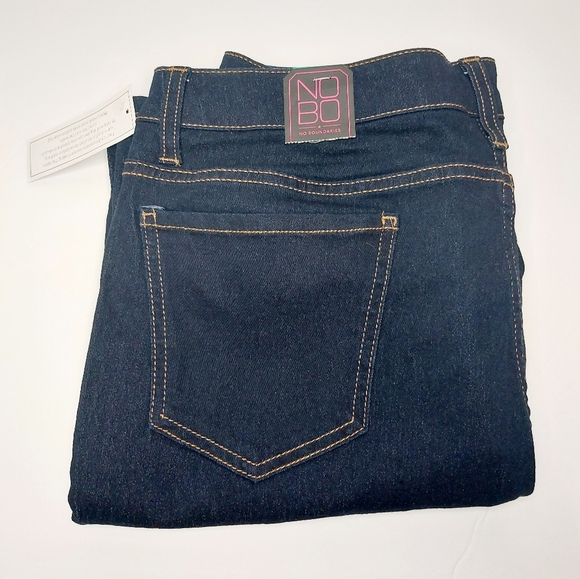 "Blue Black" NO BO Junior size 17 (4) Button Close Denim Jeans - Picture 1 of 5